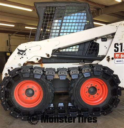 skid steer tracks over liquid gel filled tires|over the tire skid steer track.